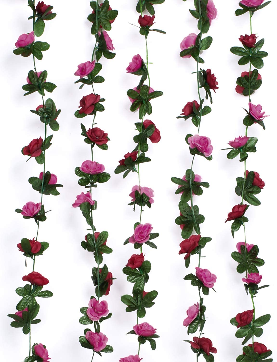 8.2 Ft Pack of 4 Pink Rose Vine Flower Plant Artificial Flower Hanging Rose high quality Ivy Garland Home Wedding Party Office Garden Craft Art Déco Rose