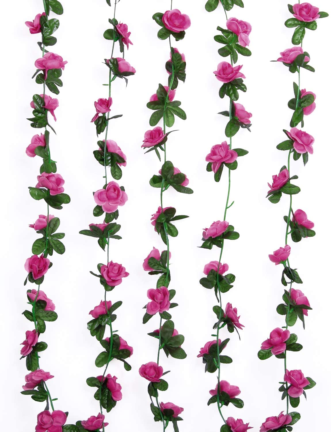 5 Pack 41 FT Fake Rose Vine Flowers Plants Artificial Flower