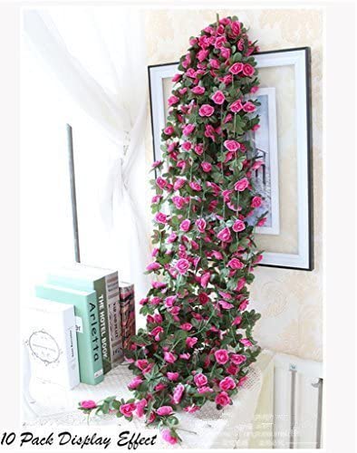  Miracliy 5 Pack 41 FT Fake Rose Vine Flowers Plants