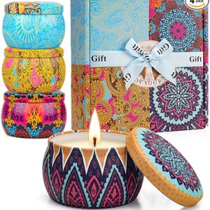 4 Pack Fruit Scented Candles Gifts Set for Women