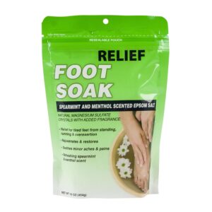 Foot Soak Peamint and Menthol Epsom Salt- 16oz