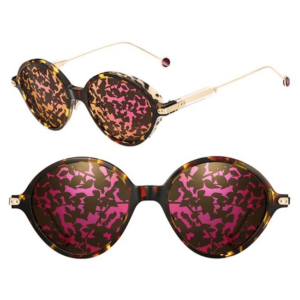 Christian Dior "Umbrage" 52mm Round Frame Sunglasses w/ Case