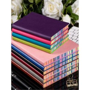 Soft Leather Cover Rainbow Edge Notebook