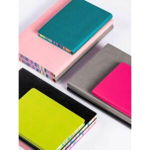 Soft Leather Cover Rainbow Edge Notebook