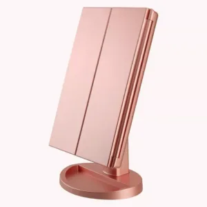 Tri-Fold Makeup Mirror with 21 LED Lights and Adjustable Touch Screen